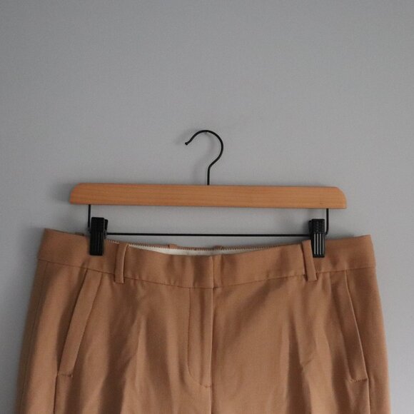 J. Crew Straight Leg 10 Tall Wool Blend Front Pleat Caramel Pocket Trousers - Picture 3 of 10
